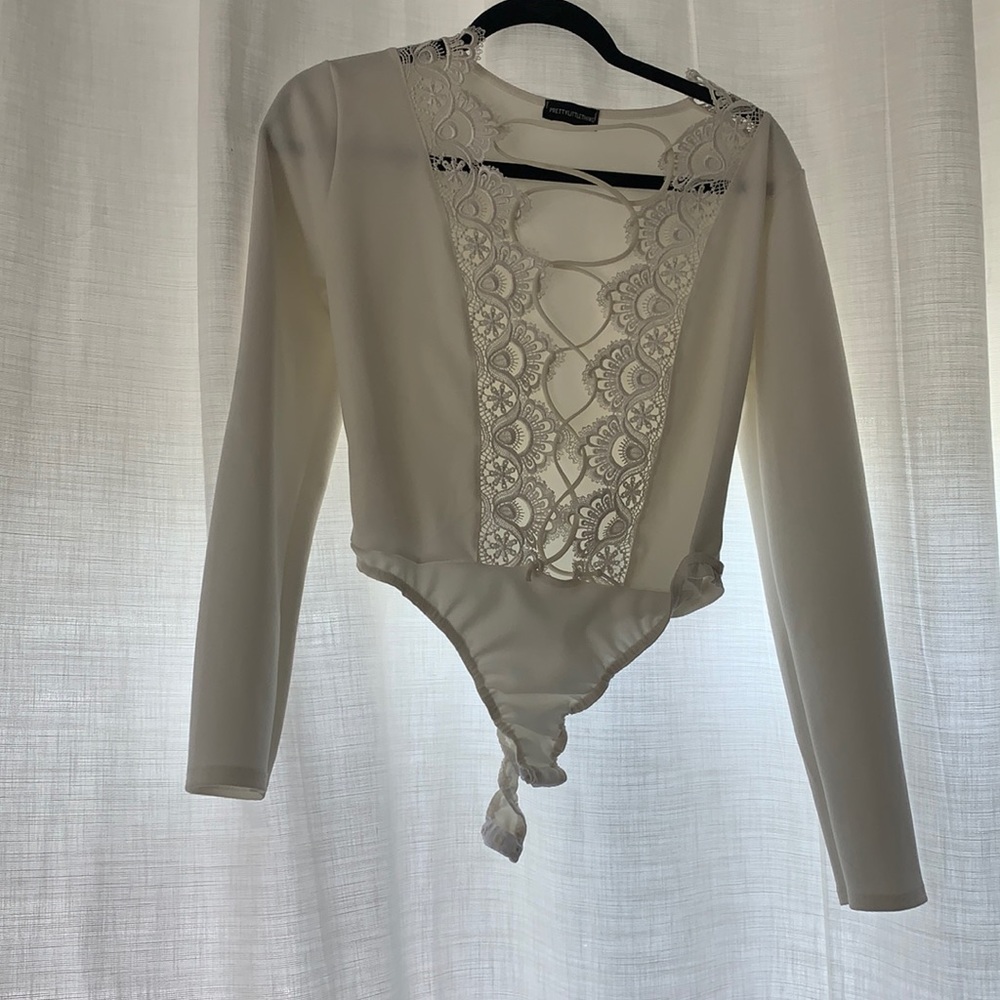 Pretty Little Thing lace up bodysuit